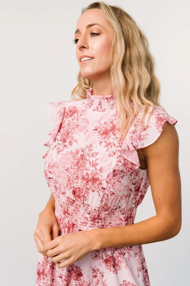 Baltic Born Maxi Dresses Kearny Ruffle Maxi Dress Pink Floral 8211 Women Baltic Born Maxi Dresses Kearny Ruffle Maxi Dress Pink Floral 8211 Women
