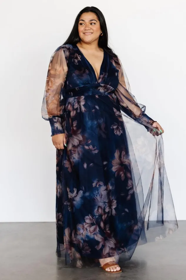 Baltic Born Maxi Dresses Layla Tulle Maxi Dress Dark Blue Floral 8211 Women Baltic Born Maxi Dresses Layla Tulle Maxi Dress Dark Blue Floral 8211 Women