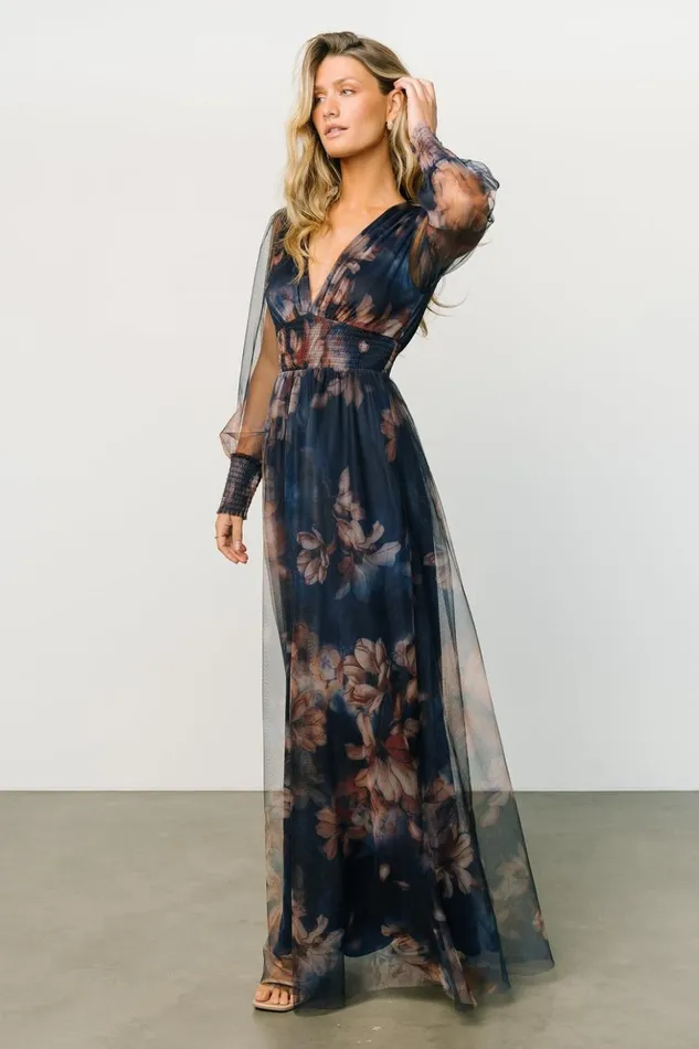 Baltic Born Maxi Dresses Layla Tulle Maxi Dress Dark Blue Floral 8211 Women Baltic Born Maxi Dresses Layla Tulle Maxi Dress Dark Blue Floral 8211 Women