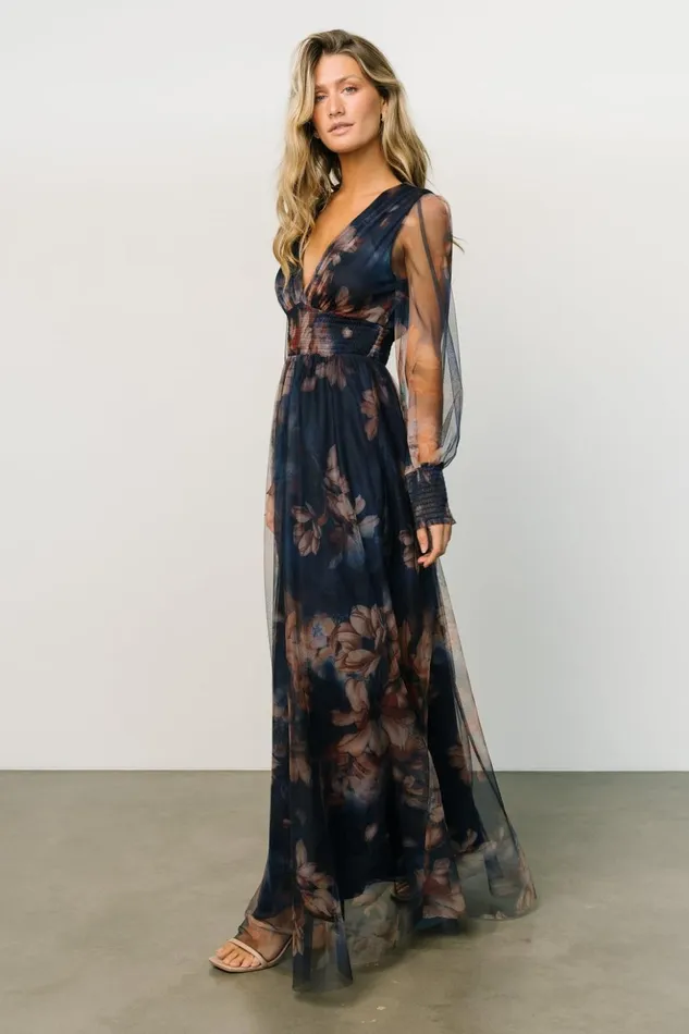 Baltic Born Maxi Dresses Layla Tulle Maxi Dress Dark Blue Floral 8211 Women Baltic Born Maxi Dresses Layla Tulle Maxi Dress Dark Blue Floral 8211 Women