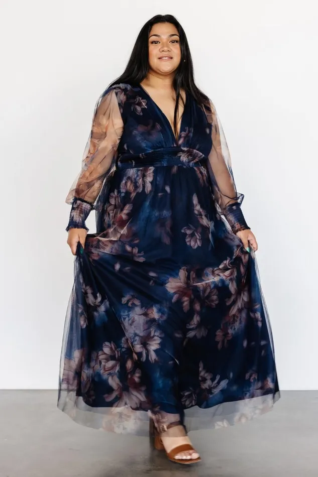 Baltic Born Maxi Dresses Layla Tulle Maxi Dress Dark Blue Floral 8211 Women Baltic Born Maxi Dresses Layla Tulle Maxi Dress Dark Blue Floral 8211 Women