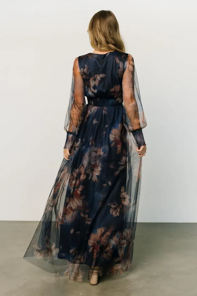 Baltic Born Maxi Dresses Layla Tulle Maxi Dress Dark Blue Floral 8211 Women Baltic Born Maxi Dresses Layla Tulle Maxi Dress Dark Blue Floral 8211 Women
