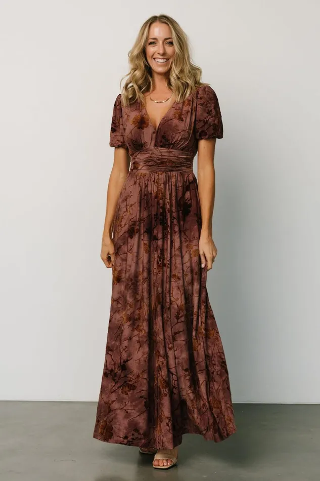 Baltic Born Maxi Dresses Leslie Velvet Maxi Dress Dusty Clove 8211 Women