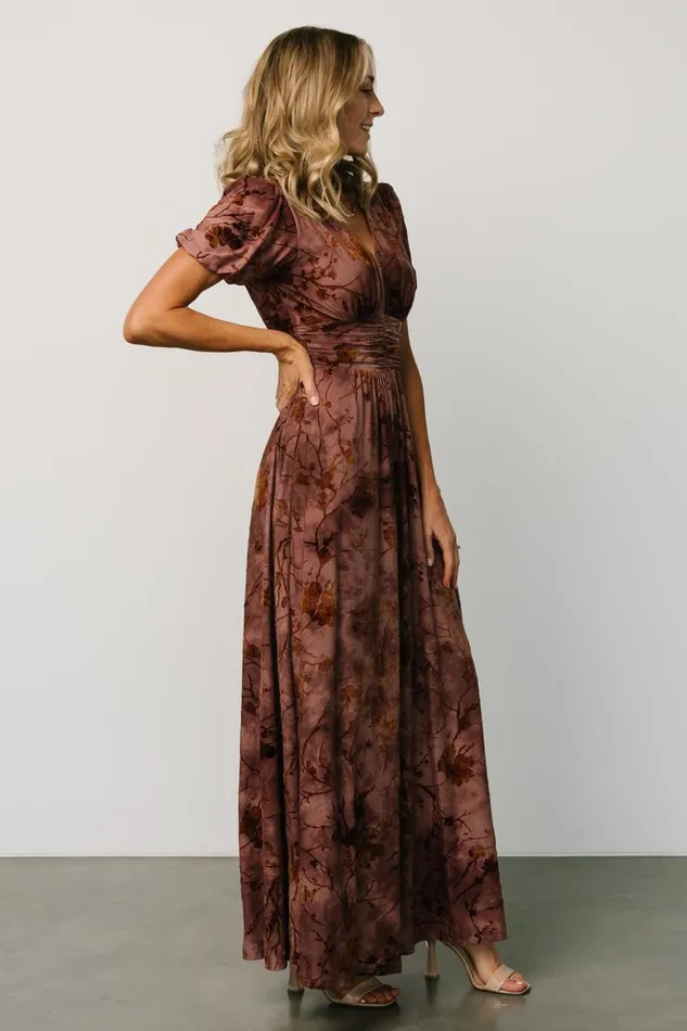 Baltic Born Maxi Dresses Leslie Velvet Maxi Dress Dusty Clove 8211 Women Baltic Born Maxi Dresses Leslie Velvet Maxi Dress Dusty Clove 8211 Women