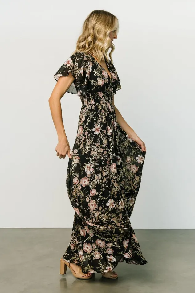 Baltic Born Maxi Dresses Lynlee Metallic Maxi Dress Black Mauve 8211 Women Baltic Born Maxi Dresses Lynlee Metallic Maxi Dress Black Mauve 8211 Women