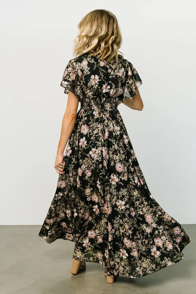 Baltic Born Maxi Dresses Lynlee Metallic Maxi Dress Black Mauve 8211 Women Baltic Born Maxi Dresses Lynlee Metallic Maxi Dress Black Mauve 8211 Women