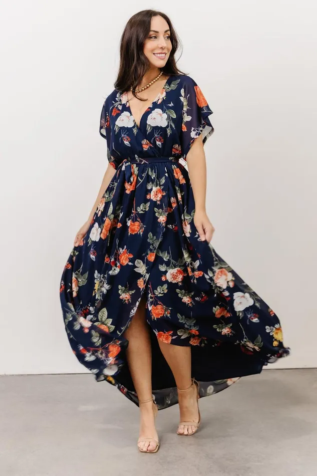 Baltic Born Maxi Dresses Madeline Maxi Dress Navy Coral Floral 8211 Women Baltic Born Maxi Dresses Madeline Maxi Dress Navy Coral Floral 8211 Women