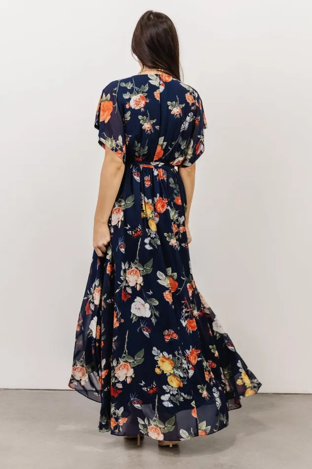 Baltic Born Maxi Dresses Madeline Maxi Dress Navy Coral Floral 8211 Women Baltic Born Maxi Dresses Madeline Maxi Dress Navy Coral Floral 8211 Women