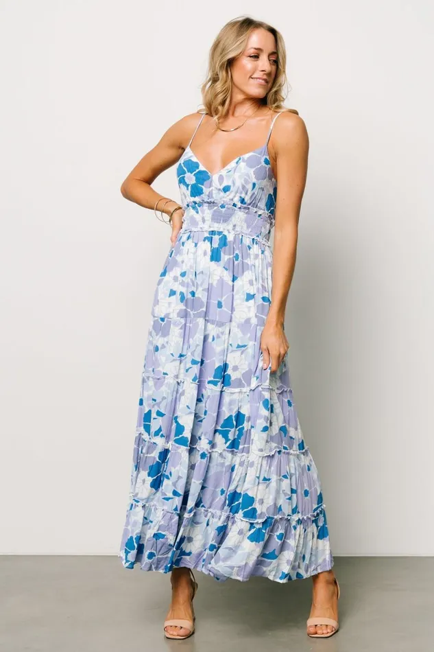 Baltic Born Maxi Dresses Malia Cross Back Maxi Dress Blue Purple Multi 8211 Women