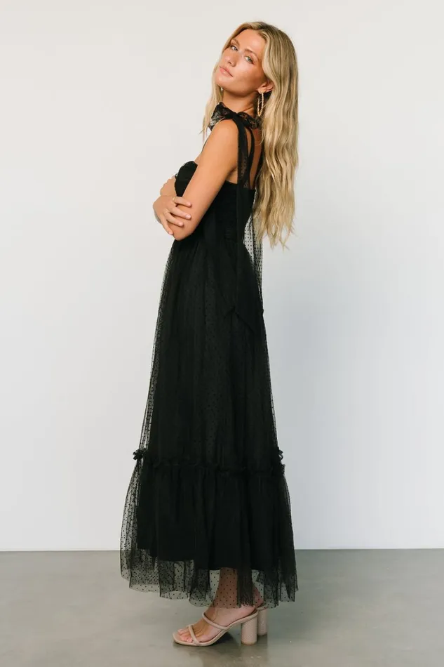 Baltic Born Maxi Dresses Mavani Swiss Dot Tulle Maxi Dress Black 8211 Women Baltic Born Maxi Dresses Mavani Swiss Dot Tulle Maxi Dress Black 8211 Women