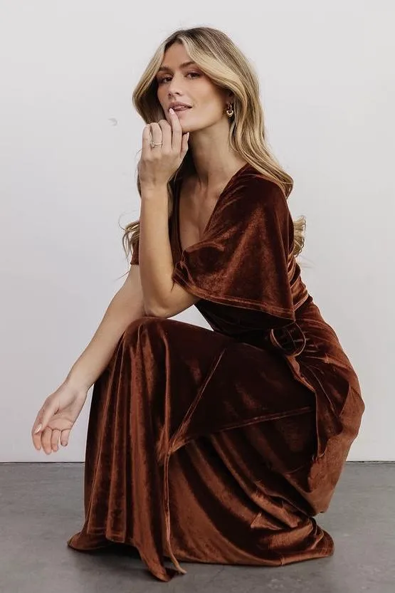 Baltic Born Maxi Dresses Meghan Velvet Wrap Maxi Dress Bronze 8211 Women Baltic Born Maxi Dresses Meghan Velvet Wrap Maxi Dress Bronze 8211 Women