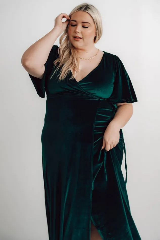 Baltic Born Maxi Dresses Meghan Velvet Wrap Maxi Dress Emerald 8211 Women Baltic Born Maxi Dresses Meghan Velvet Wrap Maxi Dress Emerald 8211 Women