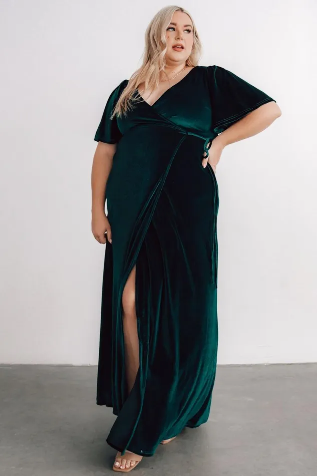 Baltic Born Maxi Dresses Meghan Velvet Wrap Maxi Dress Emerald 8211 Women Baltic Born Maxi Dresses Meghan Velvet Wrap Maxi Dress Emerald 8211 Women