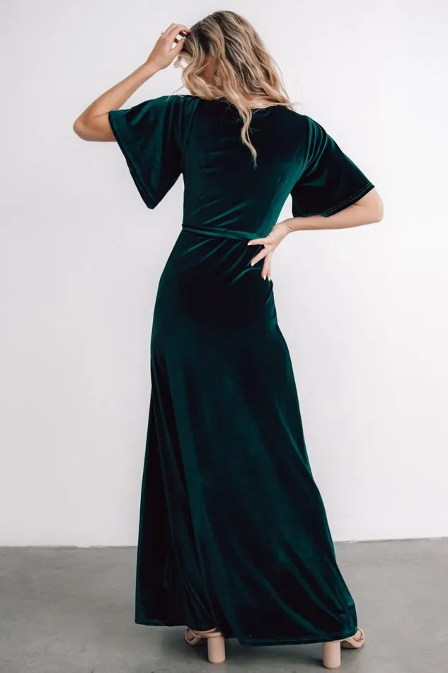 Baltic Born Maxi Dresses Meghan Velvet Wrap Maxi Dress Emerald 8211 Women Baltic Born Maxi Dresses Meghan Velvet Wrap Maxi Dress Emerald 8211 Women