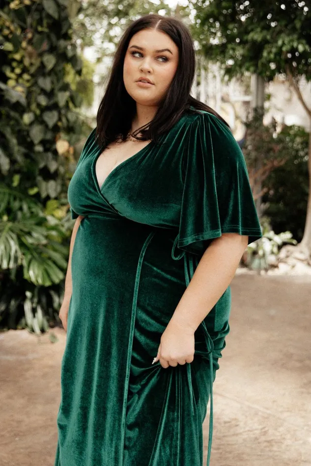 Baltic Born Maxi Dresses Meghan Velvet Wrap Maxi Dress Emerald 8211 Women Baltic Born Maxi Dresses Meghan Velvet Wrap Maxi Dress Emerald 8211 Women