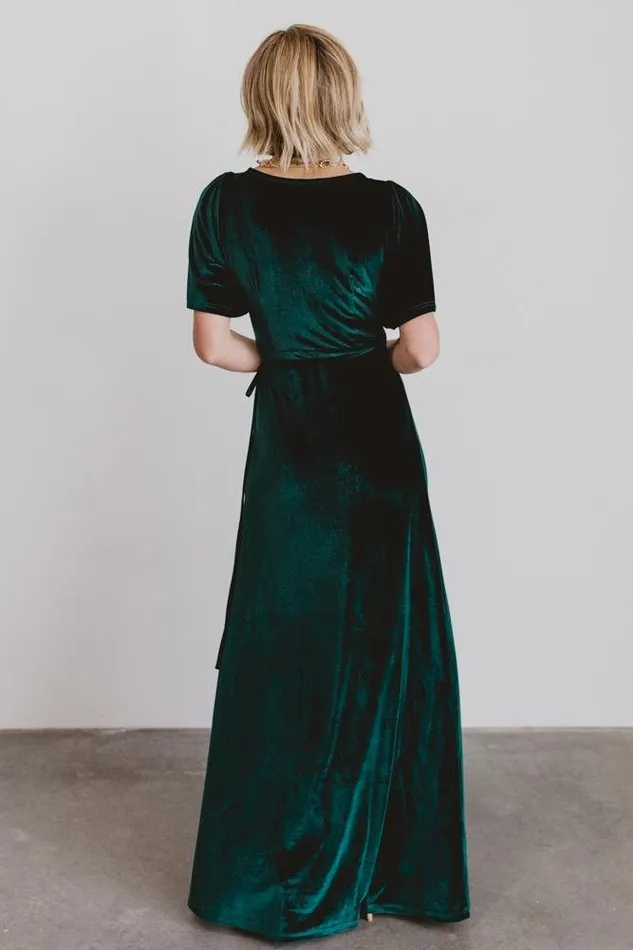 Baltic Born Maxi Dresses Meghan Velvet Wrap Maxi Dress Emerald 8211 Women Baltic Born Maxi Dresses Meghan Velvet Wrap Maxi Dress Emerald 8211 Women