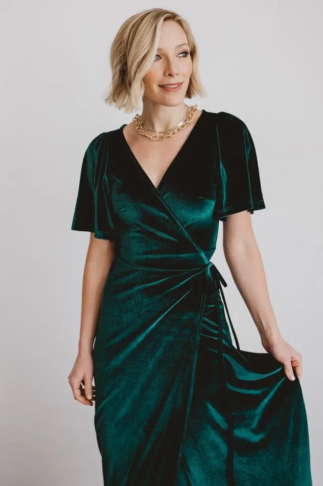 Baltic Born Maxi Dresses Meghan Velvet Wrap Maxi Dress Emerald 8211 Women Baltic Born Maxi Dresses Meghan Velvet Wrap Maxi Dress Emerald 8211 Women