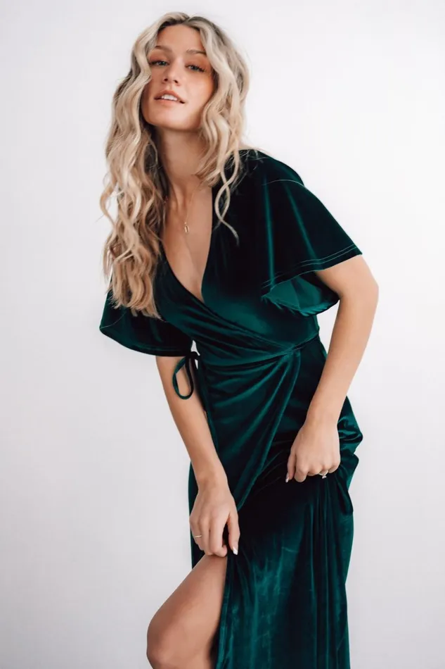 Baltic Born Maxi Dresses Meghan Velvet Wrap Maxi Dress Emerald 8211 Women Baltic Born Maxi Dresses Meghan Velvet Wrap Maxi Dress Emerald 8211 Women