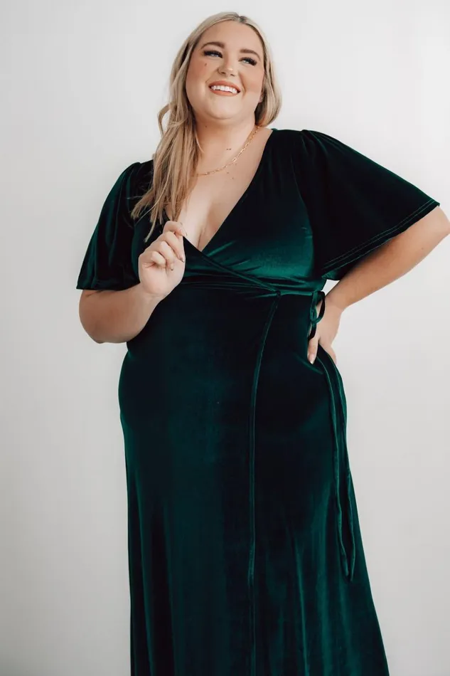 Baltic Born Maxi Dresses Meghan Velvet Wrap Maxi Dress Emerald 8211 Women Baltic Born Maxi Dresses Meghan Velvet Wrap Maxi Dress Emerald 8211 Women