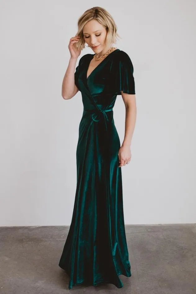 Baltic Born Maxi Dresses Meghan Velvet Wrap Maxi Dress Emerald 8211 Women Baltic Born Maxi Dresses Meghan Velvet Wrap Maxi Dress Emerald 8211 Women