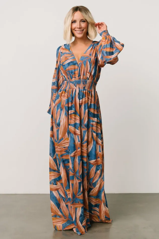 Baltic Born Maxi Dresses Middleton Maxi Dress Blue Camel Print 8211 Women