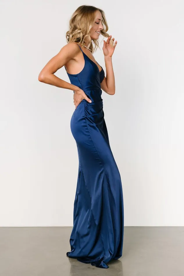 Baltic Born Maxi Dresses Monet Satin Gown Navy 8211 Women