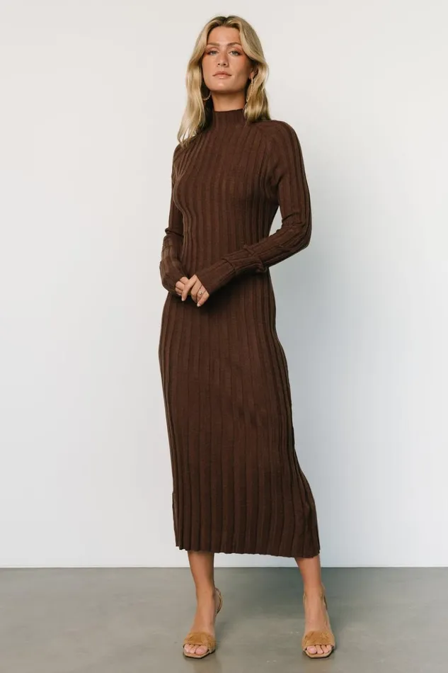 Baltic Born Maxi Dresses Oliver Ribbed Sweater Dress Chocolate 8211 Women Baltic Born Maxi Dresses Oliver Ribbed Sweater Dress Chocolate 8211 Women
