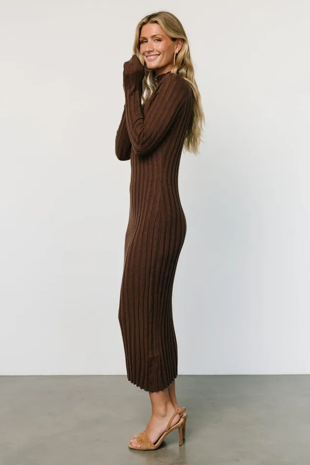 Baltic Born Maxi Dresses Oliver Ribbed Sweater Dress Chocolate 8211 Women Baltic Born Maxi Dresses Oliver Ribbed Sweater Dress Chocolate 8211 Women