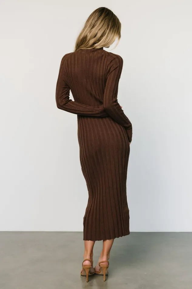 Baltic Born Maxi Dresses Oliver Ribbed Sweater Dress Chocolate 8211 Women Baltic Born Maxi Dresses Oliver Ribbed Sweater Dress Chocolate 8211 Women
