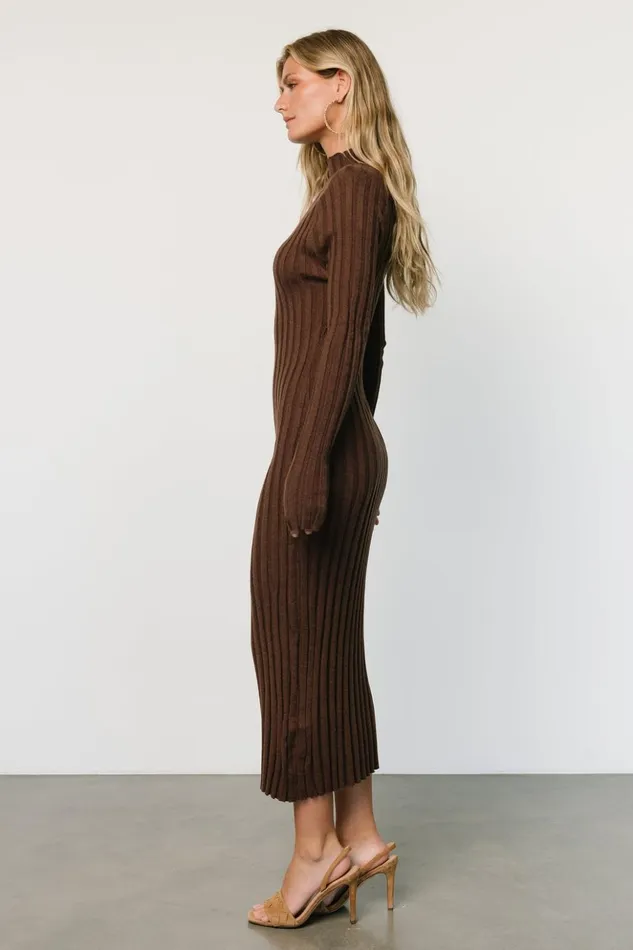 Baltic Born Maxi Dresses Oliver Ribbed Sweater Dress Chocolate 8211 Women Baltic Born Maxi Dresses Oliver Ribbed Sweater Dress Chocolate 8211 Women
