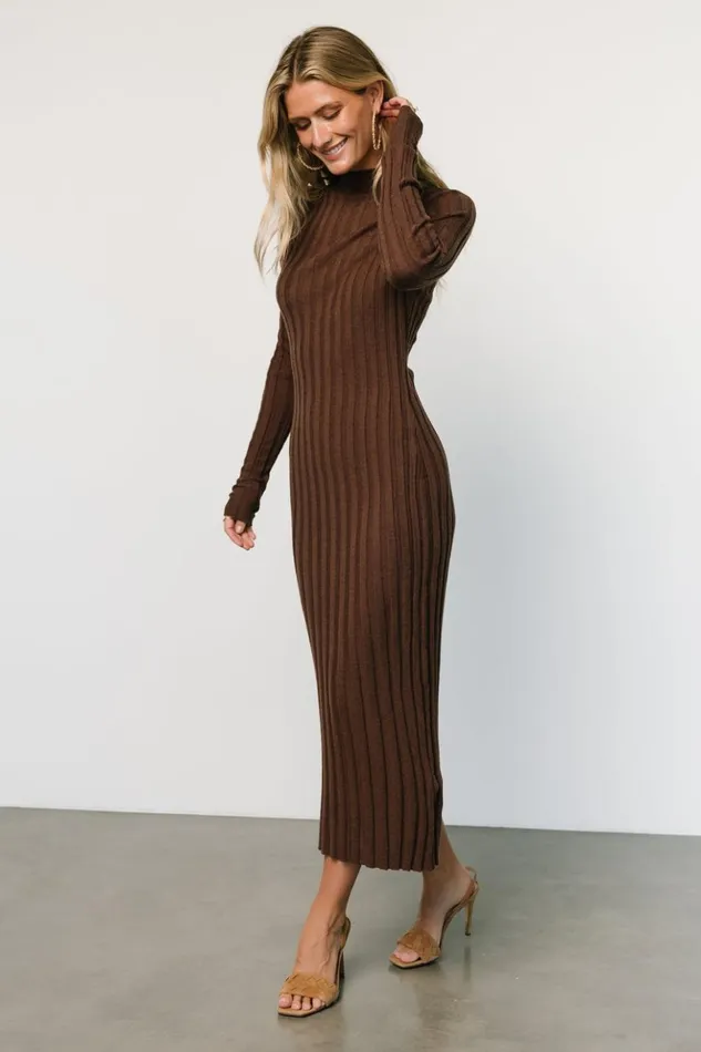Baltic Born Maxi Dresses Oliver Ribbed Sweater Dress Chocolate 8211 Women Baltic Born Maxi Dresses Oliver Ribbed Sweater Dress Chocolate 8211 Women