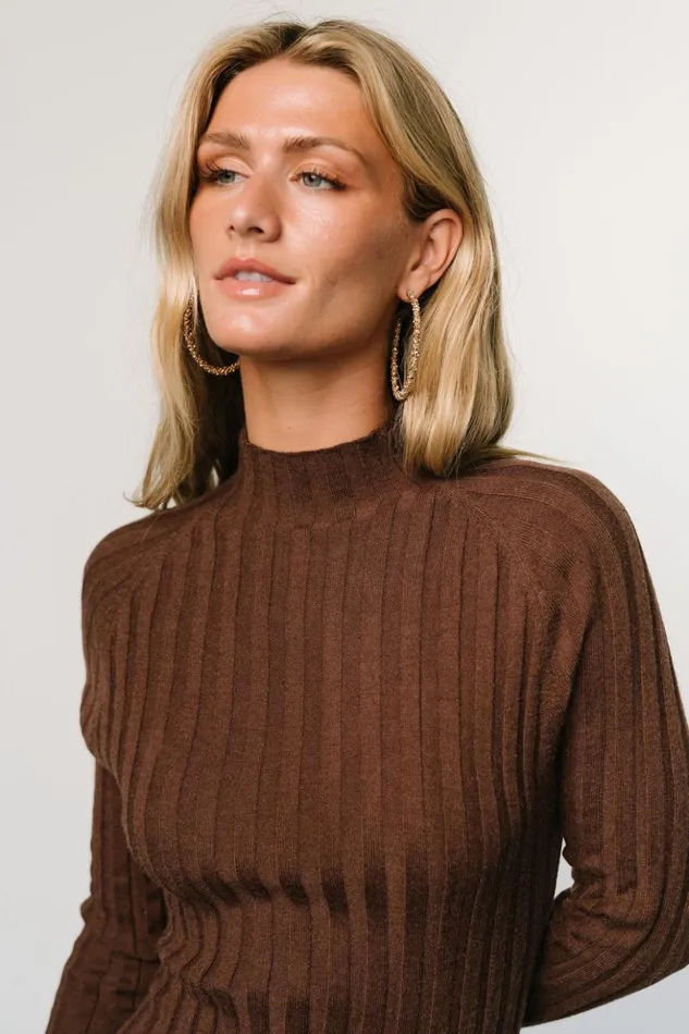 Baltic Born Maxi Dresses Oliver Ribbed Sweater Dress Chocolate 8211 Women Baltic Born Maxi Dresses Oliver Ribbed Sweater Dress Chocolate 8211 Women