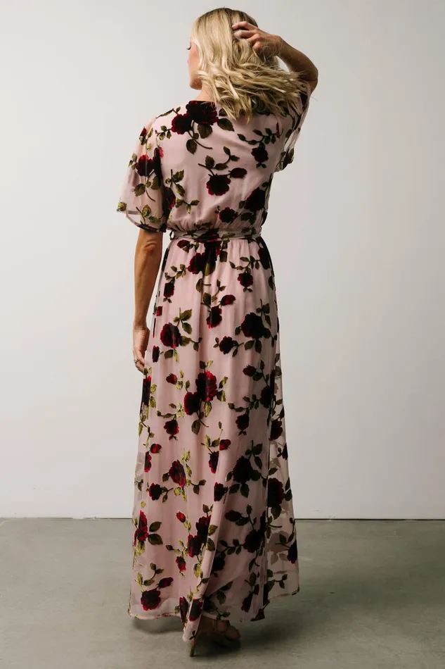 Baltic Born Maxi Dresses Parisian Velvet Maxi Dress Blush Rose Floral 8211 Women Baltic Born Maxi Dresses Parisian Velvet Maxi Dress Blush Rose Floral 8211 Women