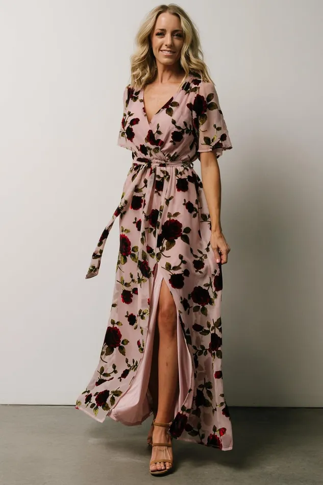 Baltic Born Maxi Dresses Parisian Velvet Maxi Dress Blush Rose Floral 8211 Women Baltic Born Maxi Dresses Parisian Velvet Maxi Dress Blush Rose Floral 8211 Women