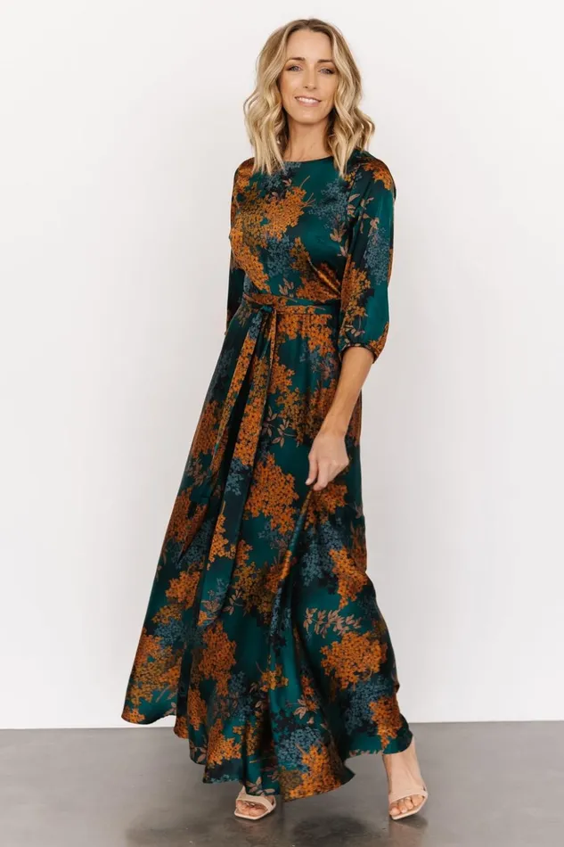 Baltic Born Maxi Dresses Paula Satin Maxi Dress Jade Multi 8211 Women