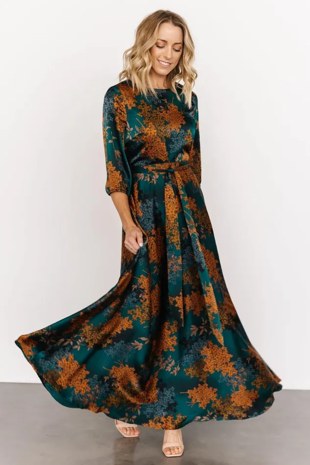 Baltic Born Maxi Dresses Paula Satin Maxi Dress Jade Multi 8211 Women Baltic Born Maxi Dresses Paula Satin Maxi Dress Jade Multi 8211 Women