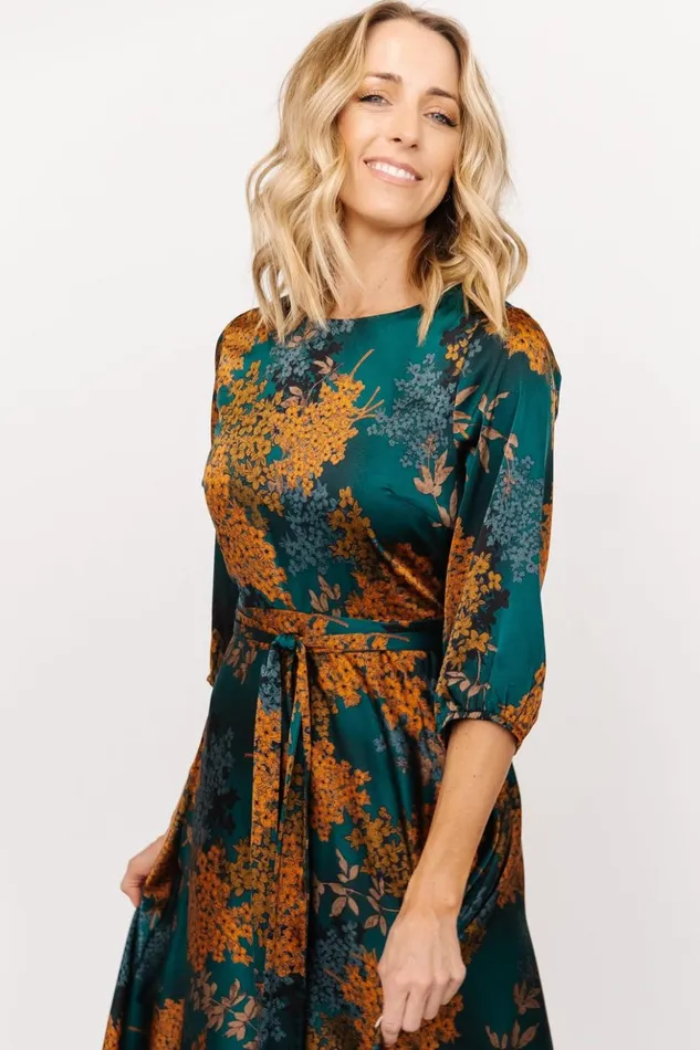 Baltic Born Maxi Dresses Paula Satin Maxi Dress Jade Multi 8211 Women Baltic Born Maxi Dresses Paula Satin Maxi Dress Jade Multi 8211 Women