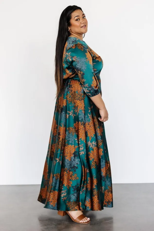 Baltic Born Maxi Dresses Paula Satin Maxi Dress Jade Multi 8211 Women Baltic Born Maxi Dresses Paula Satin Maxi Dress Jade Multi 8211 Women