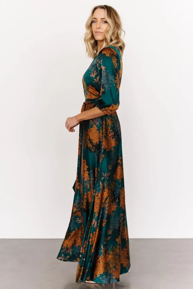 Baltic Born Maxi Dresses Paula Satin Maxi Dress Jade Multi 8211 Women Baltic Born Maxi Dresses Paula Satin Maxi Dress Jade Multi 8211 Women