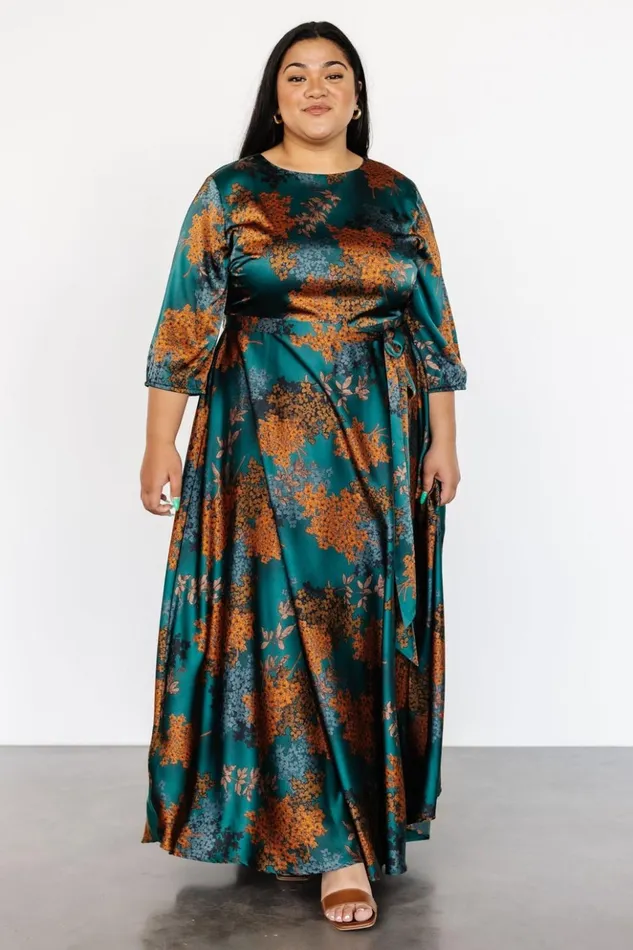 Baltic Born Maxi Dresses Paula Satin Maxi Dress Jade Multi 8211 Women Baltic Born Maxi Dresses Paula Satin Maxi Dress Jade Multi 8211 Women