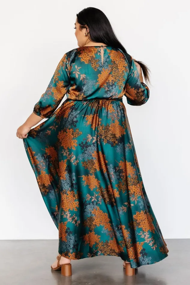 Baltic Born Maxi Dresses Paula Satin Maxi Dress Jade Multi 8211 Women Baltic Born Maxi Dresses Paula Satin Maxi Dress Jade Multi 8211 Women
