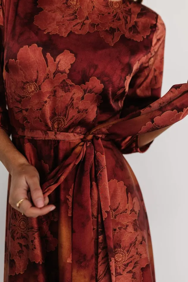 Baltic Born Maxi Dresses Paula Satin Maxi Dress Terracotta Floral 8211 Women Baltic Born Maxi Dresses Paula Satin Maxi Dress Terracotta Floral 8211 Women