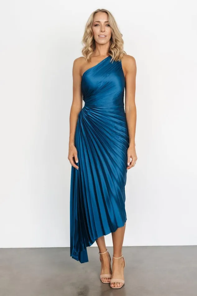 Baltic Born Maxi Dresses Presley One Shoulder Pleated Dress Sapphire 8211 Women Baltic Born Maxi Dresses Presley One Shoulder Pleated Dress Sapphire 8211 Women