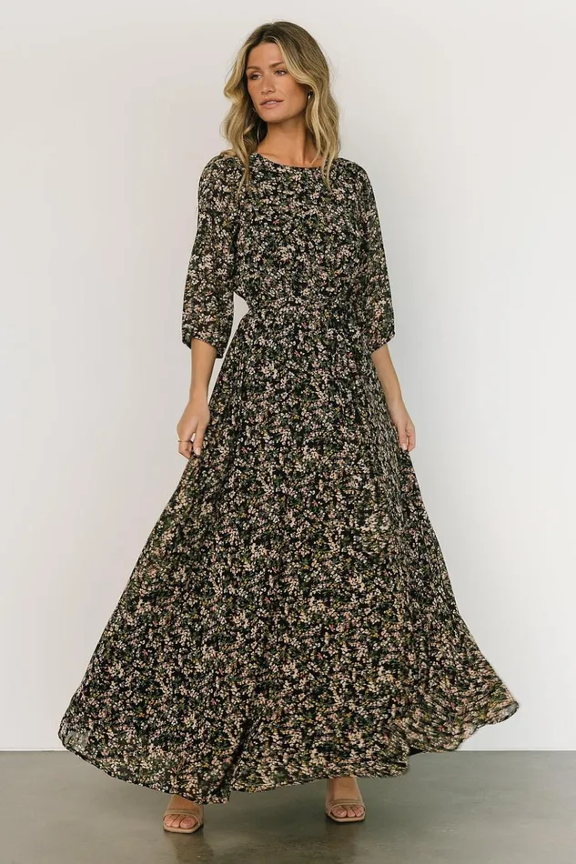 Baltic Born Maxi Dresses Rebecca Maxi Dress Black Floral 8211 Women Baltic Born Maxi Dresses Rebecca Maxi Dress Black Floral 8211 Women