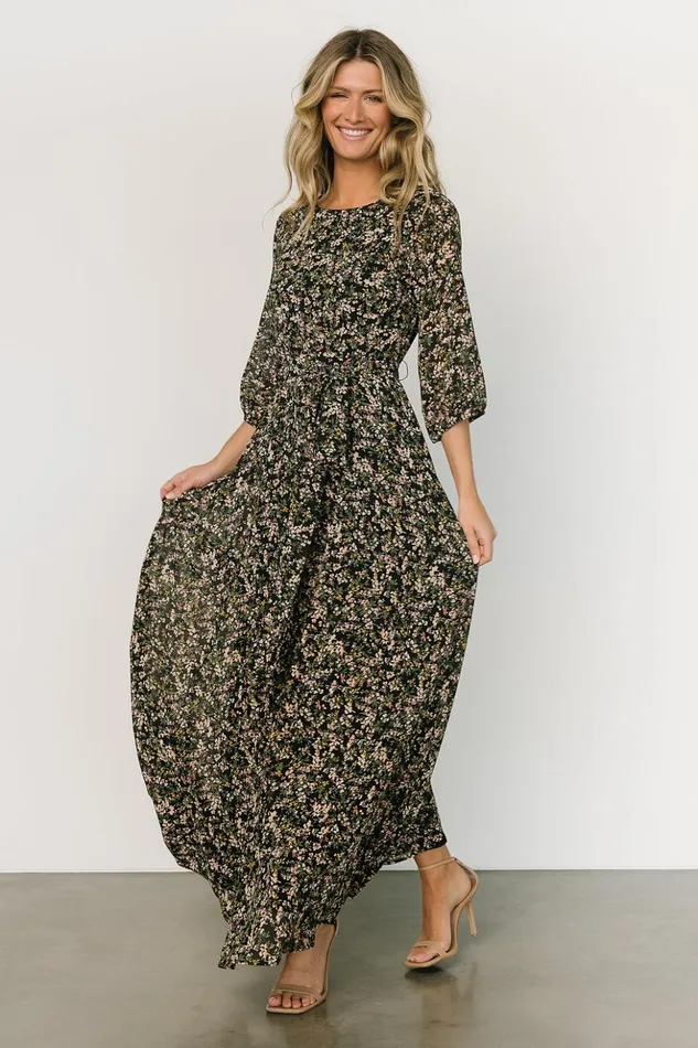 Baltic Born Maxi Dresses Rebecca Maxi Dress Black Floral 8211 Women Baltic Born Maxi Dresses Rebecca Maxi Dress Black Floral 8211 Women