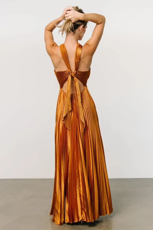 Baltic Born Maxi Dresses Sandra Pleated Maxi Dress Copper 8211 Women Baltic Born Maxi Dresses Sandra Pleated Maxi Dress Copper 8211 Women