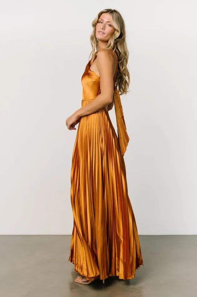 Baltic Born Maxi Dresses Sandra Pleated Maxi Dress Copper 8211 Women Baltic Born Maxi Dresses Sandra Pleated Maxi Dress Copper 8211 Women