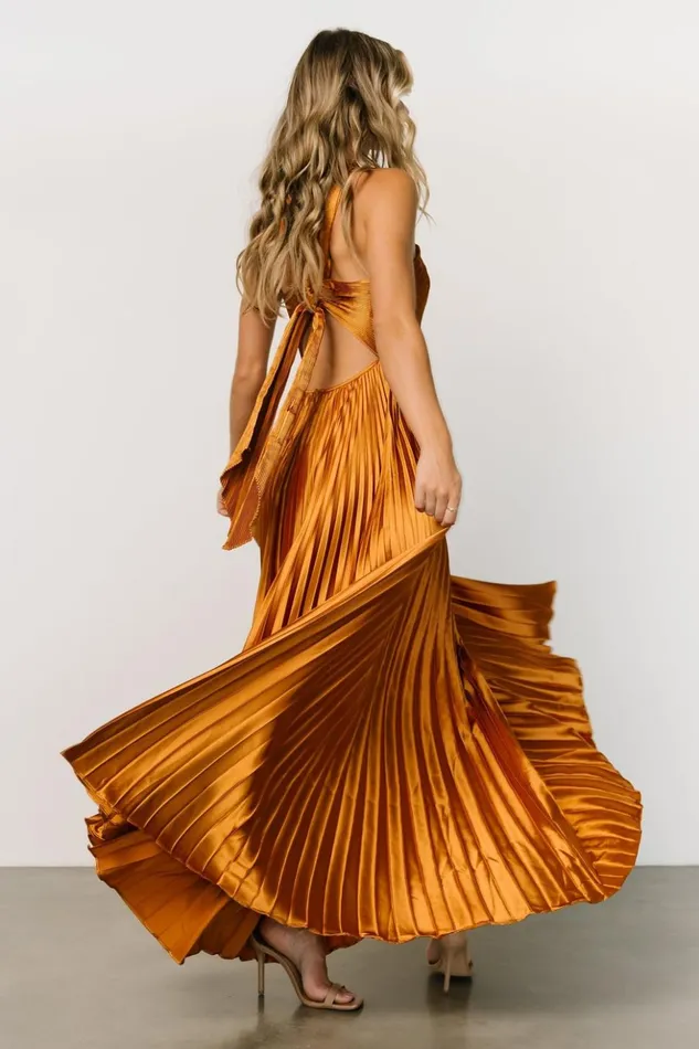Baltic Born Maxi Dresses Sandra Pleated Maxi Dress Copper 8211 Women Baltic Born Maxi Dresses Sandra Pleated Maxi Dress Copper 8211 Women