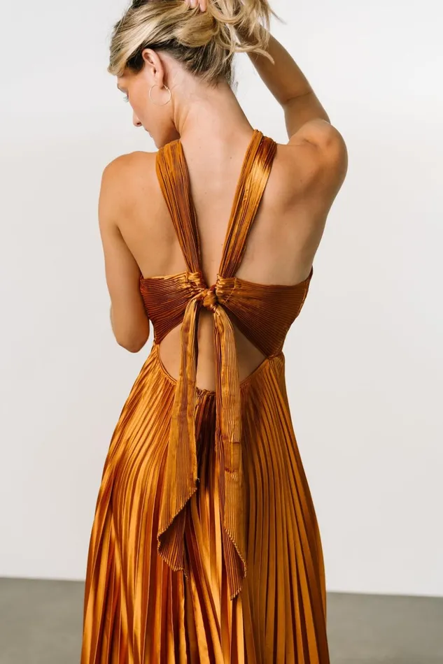 Baltic Born Maxi Dresses Sandra Pleated Maxi Dress Copper 8211 Women Baltic Born Maxi Dresses Sandra Pleated Maxi Dress Copper 8211 Women