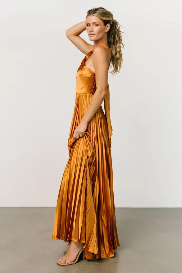 Baltic Born Maxi Dresses Sandra Pleated Maxi Dress Copper 8211 Women Baltic Born Maxi Dresses Sandra Pleated Maxi Dress Copper 8211 Women